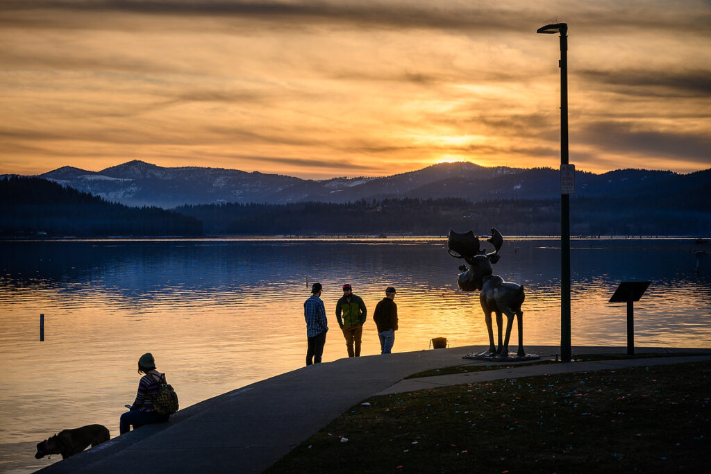 Overlooking A view during sunset overlooking Coeur d’Alene Lake.